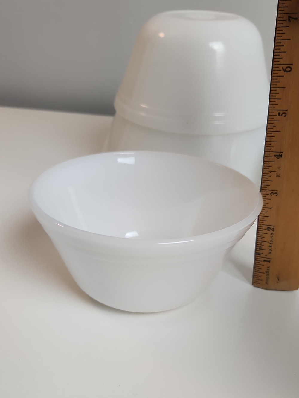 Vintage Federal Glass Milk Glass Mixing Bowl Set - Picture 5 of 13